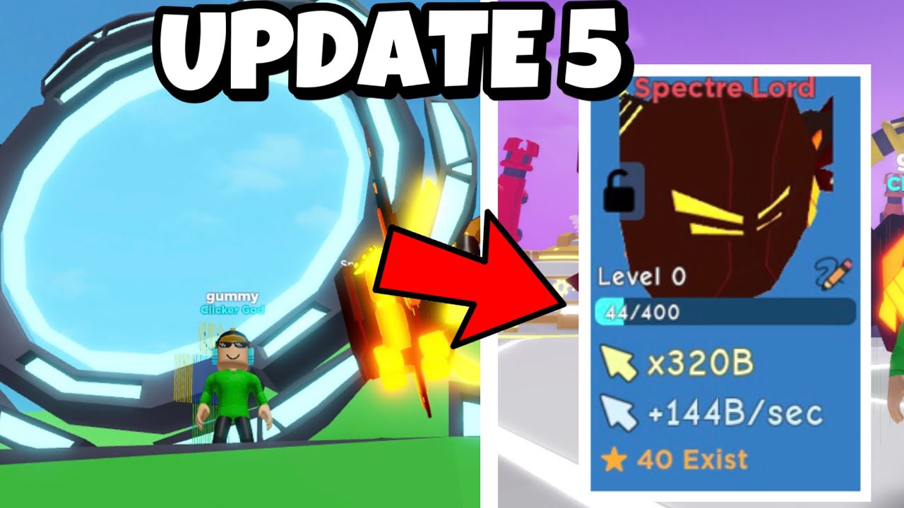 NEW PORTAL UPDATE IN CLICKER SIMULATOR!! NEW SPECTRE LORD PET 320B STATS!! (Roblox)