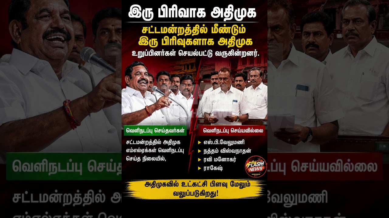 இரு பிரிவாக அதிமுக#CMVijay#TVK#tamilflashnews