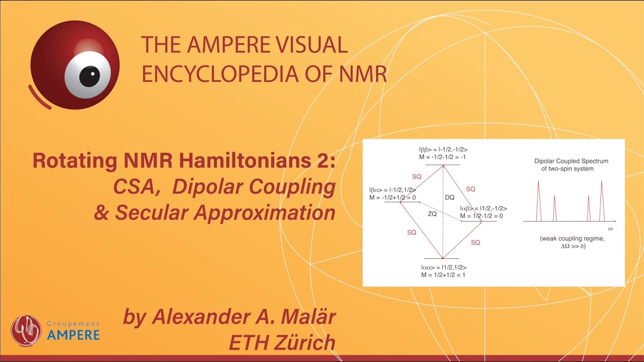 Rotating NMR Hamiltonians 2 CSA Dipolar Coupling and Secular Approximation part 1