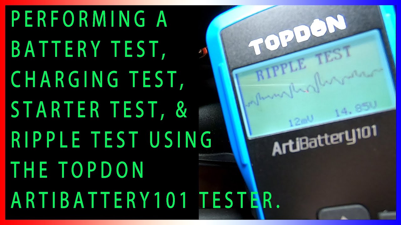 Review of the Topdon AB101 Battery, Alternator, Ripple, and Starter tester.