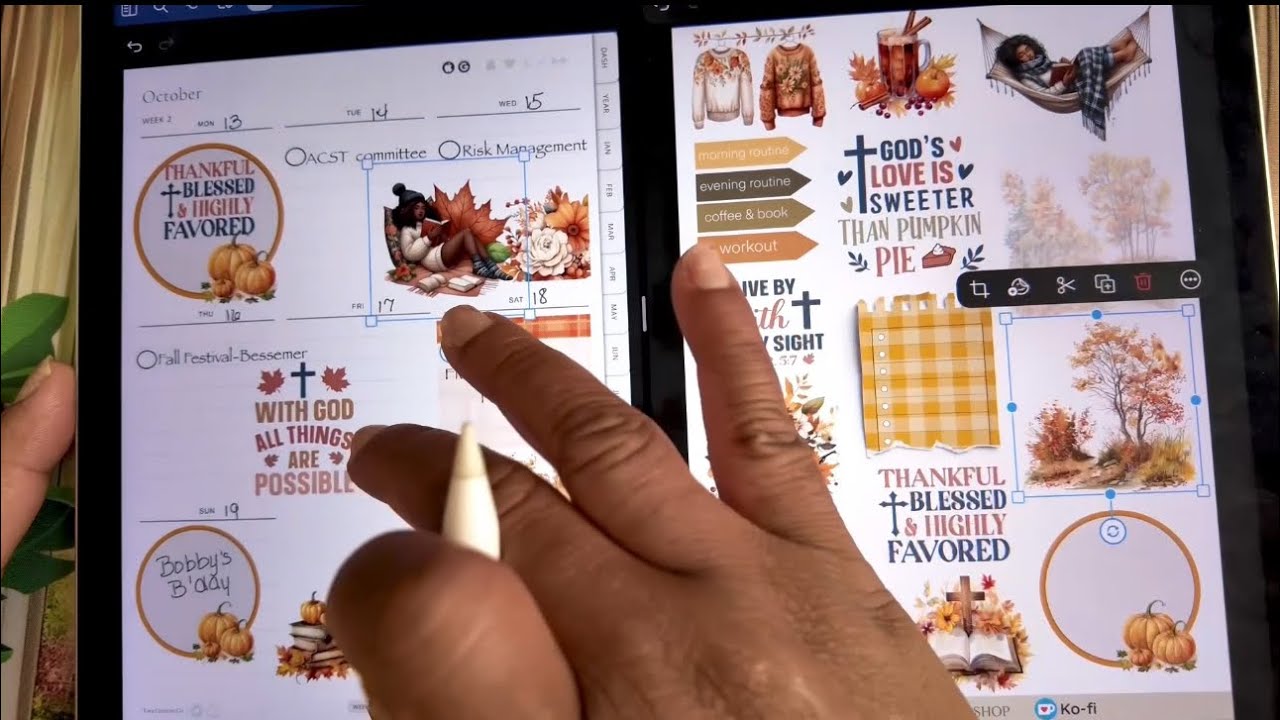 Hello Pumpkin! Cozy Fall Digital Planner Spread 🎃 #youtubecollabloopgroup #youtube