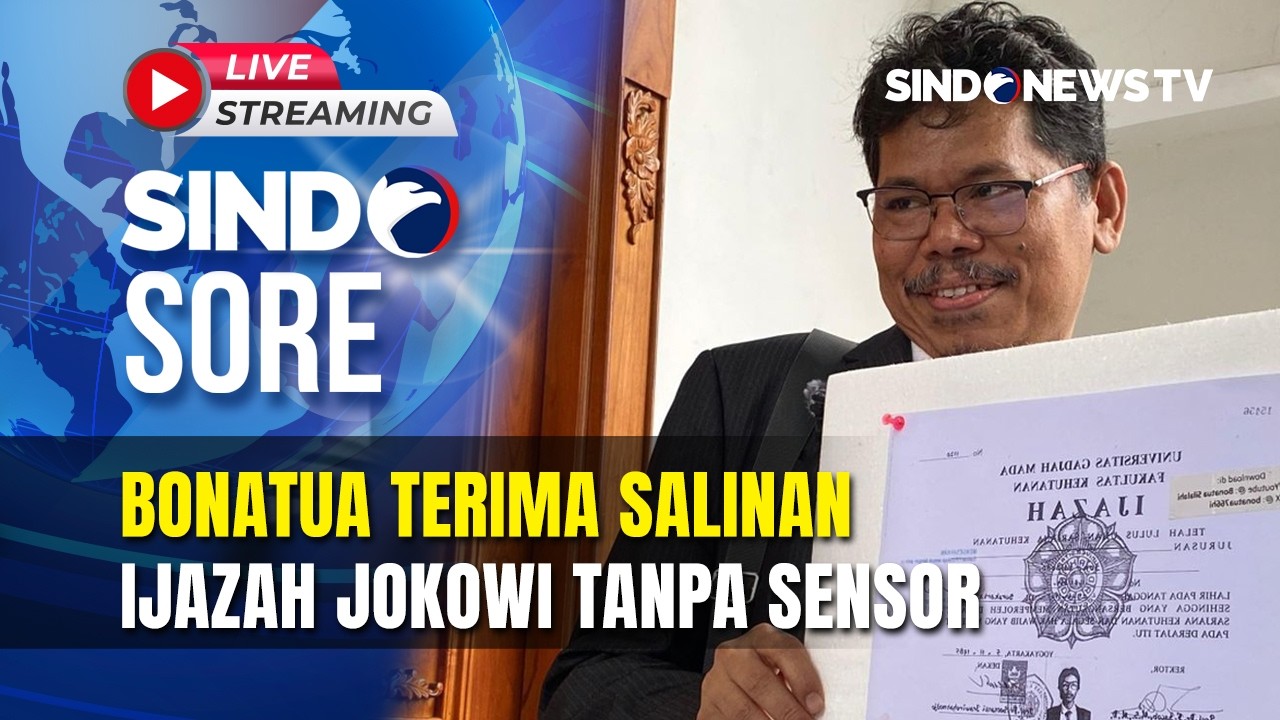 🔴 LIVE Bonatua Terima Salinan Ijazah Jokowi Tanpa Sensor | SINDO SORE | 09/02
