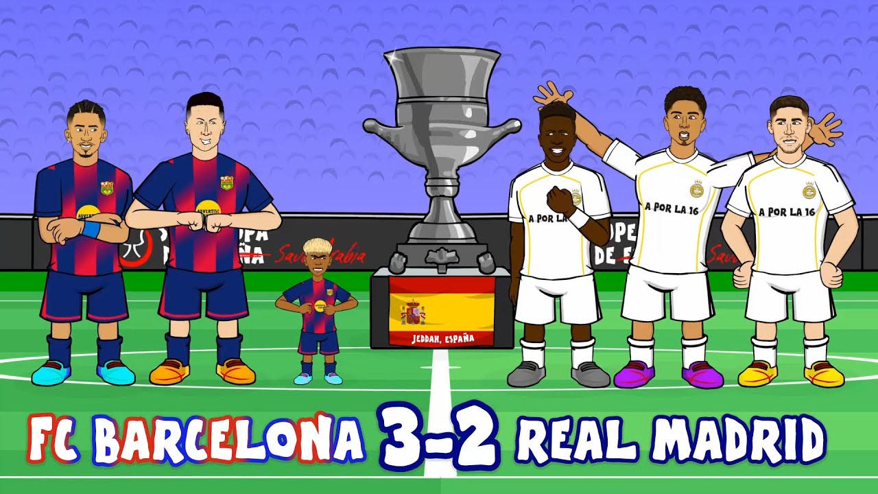 3-2! برشلونة يهزم ريال مدريد 🔥 نهائي كأس السوبر الإسباني | ملخص الكلاسيكو 🔵🔴