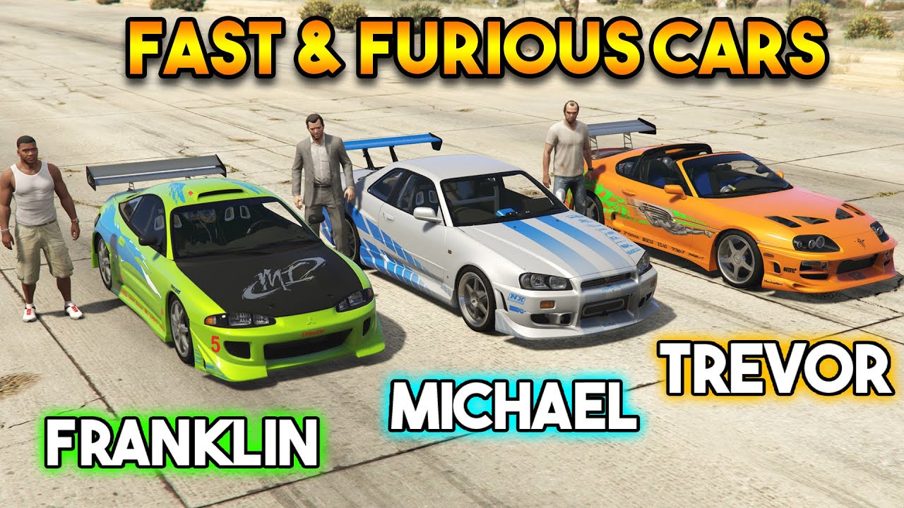 GTA 5 : FRANKLIN VS MICHAEL VS TREVOR (FAST & FURIOUS CARS)