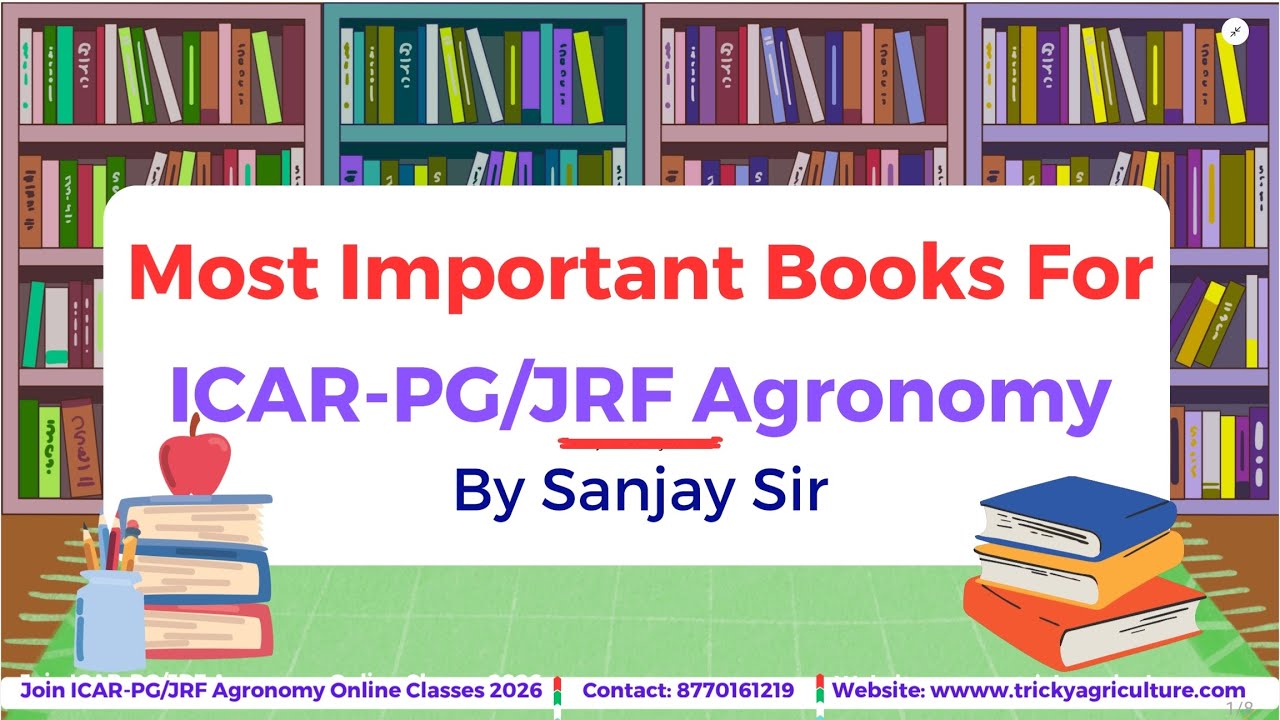 Most Important Books For ICAR-PG Agronomy 2026 By Sanjay Sir | Tricky Agriculture 
