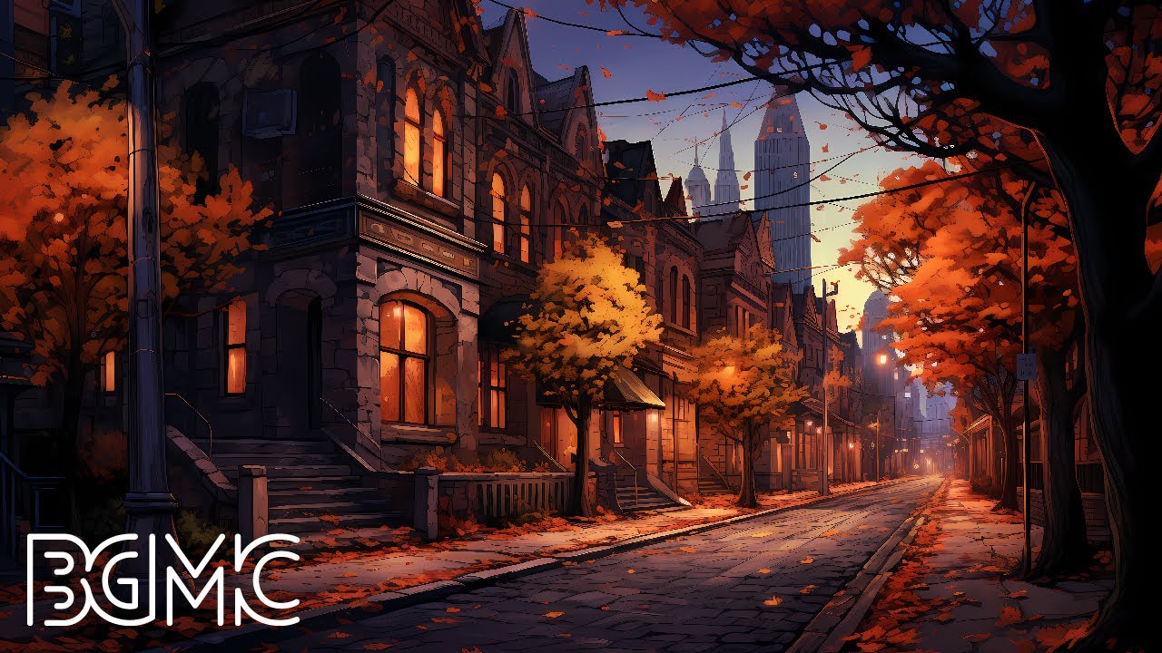 Autumn Evening Warm Jazz: Serene Piano Melodies in Cozy City Ambience - Relax, Study, Work