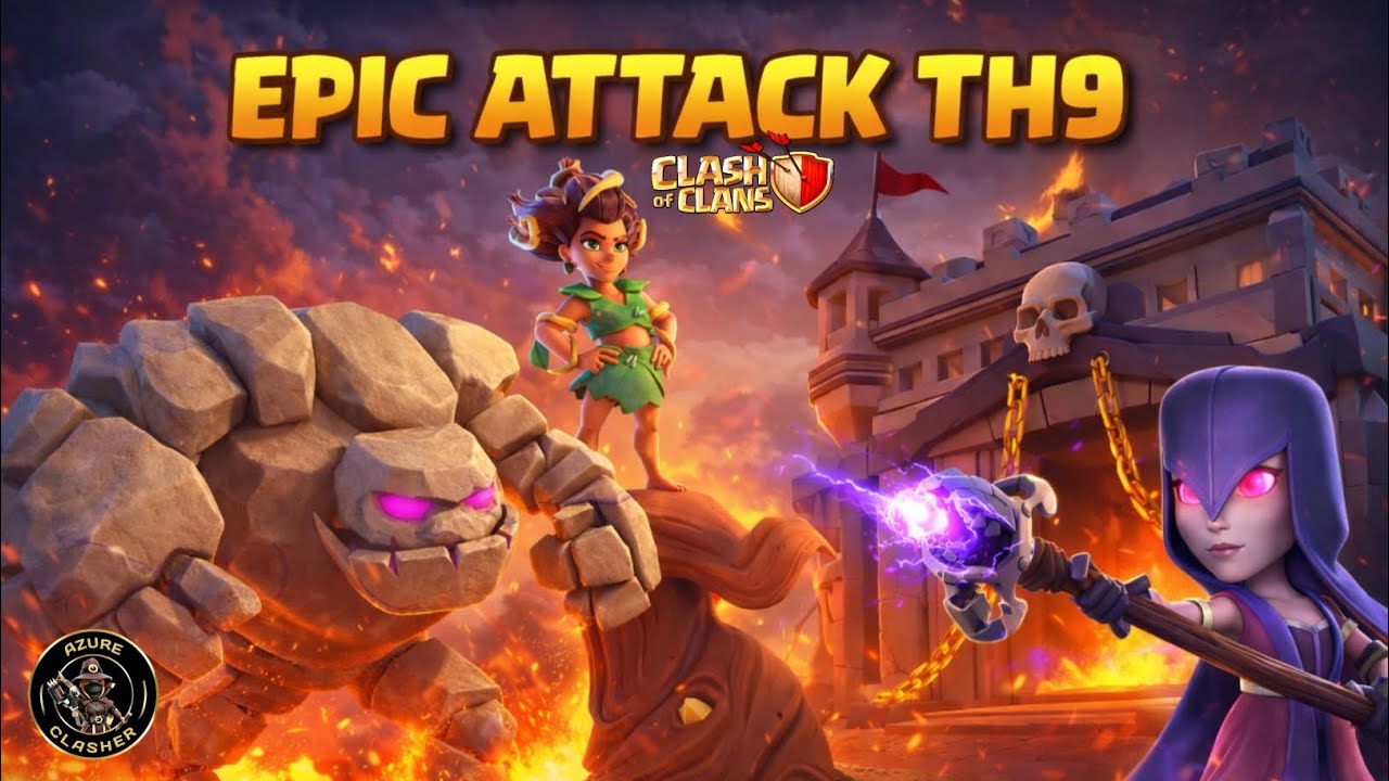GOLEM WITCH TH9 AUTO RATA‼️BASE KUAT JUGA TEMBUS - Clash of Clans