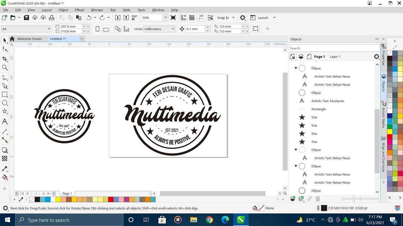 Tutorial Desain Logo Multimedia Menggunakan Corel Draw 2020
