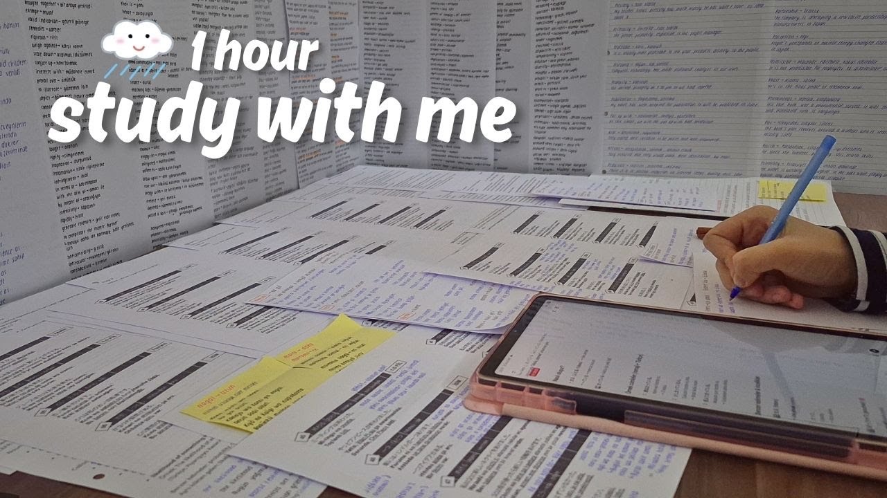 1 Час Учись Со Мной 🌧️ | Звуки Дождя | Без Музыки