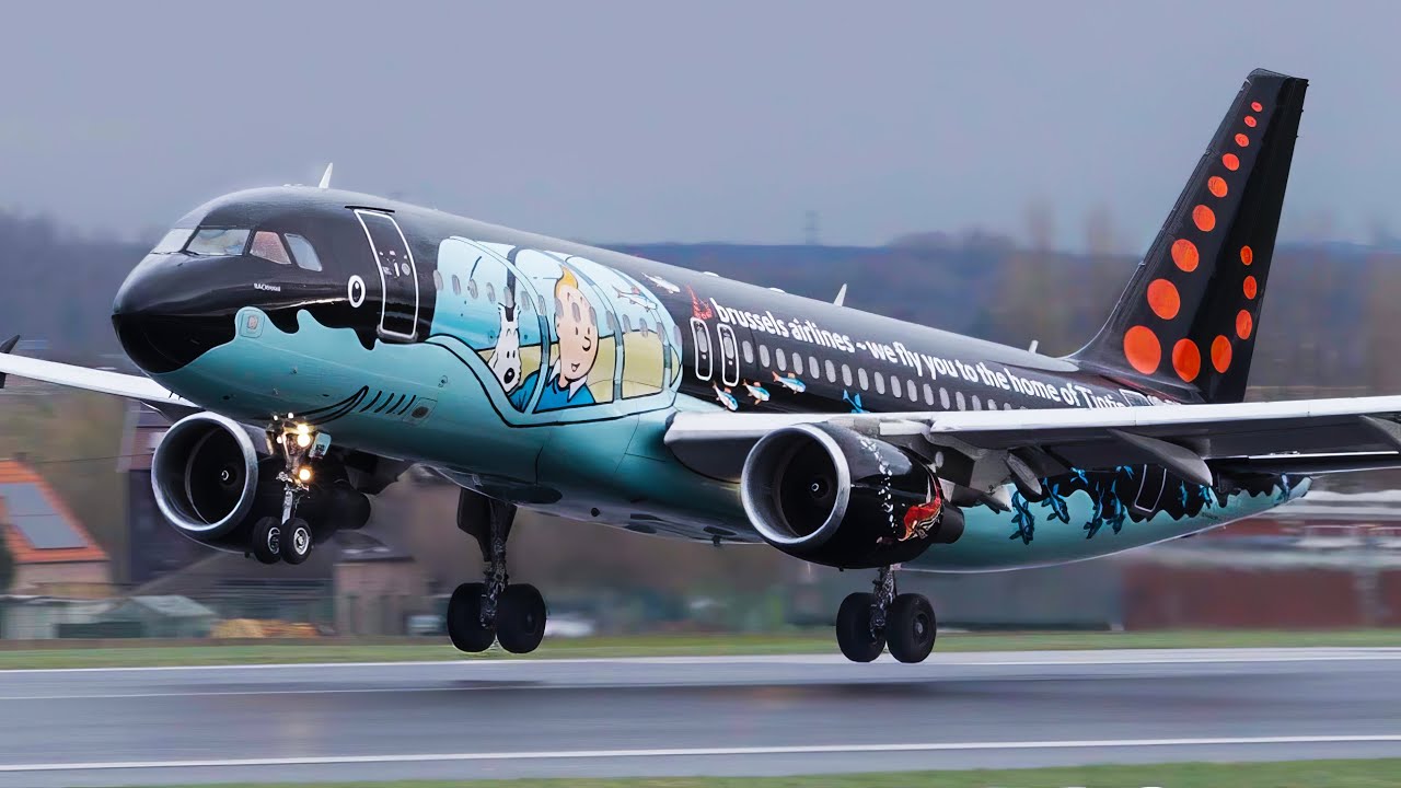 ✈️ 18 MINS of LANDINGS at BRU | Morning Rush Hour Plane Spotting Brussels Airport (EBBR)