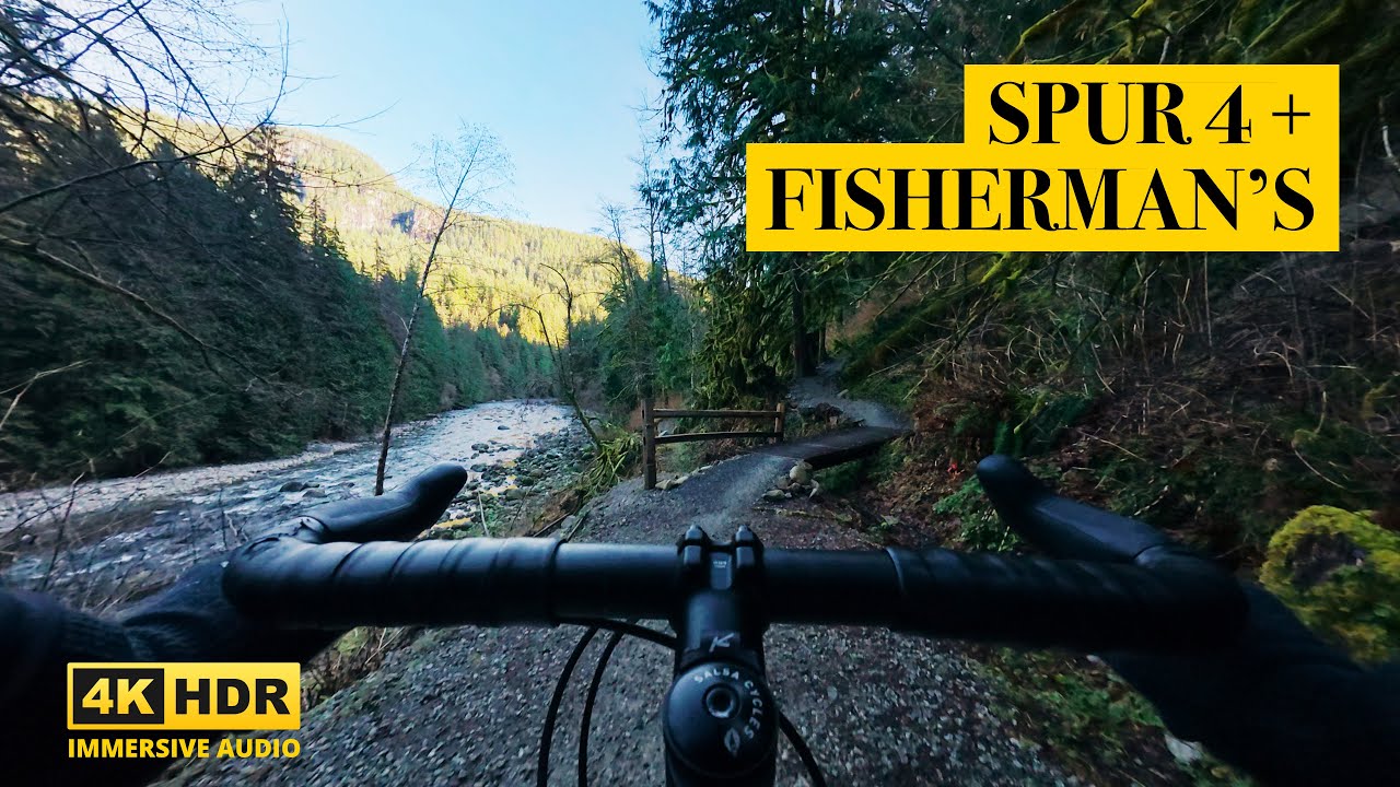 ASMR Gravel Cycling Spur 4 + Fisherman's Trail in North Vancouver [HDR 4K 60fps Immersive Audio]