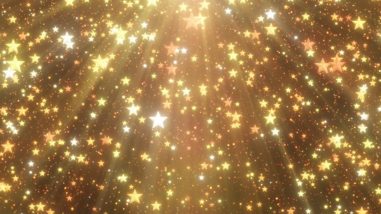 Shimmering Celestial Shower Of Golden Stars And Glowing Particle Rain 4K Background VJ Video Effect