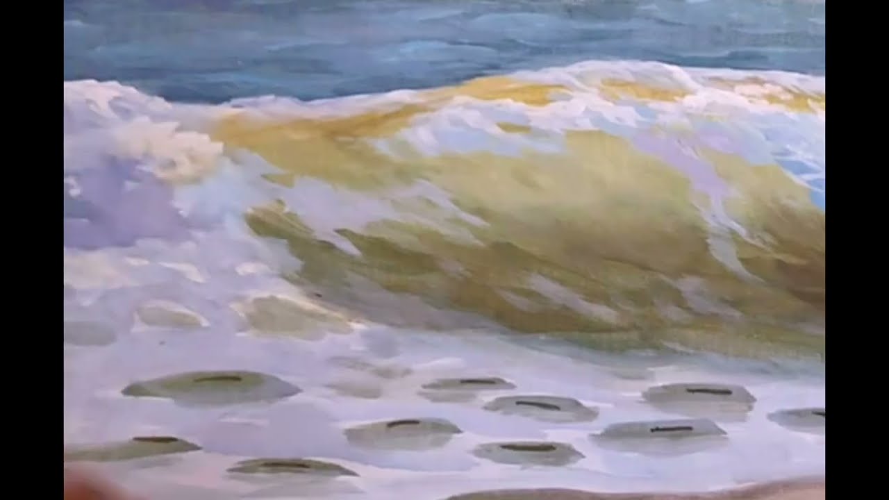Техника смешивания цветов и рисование морских волн 🎨🖌️ Урок рисования #искусство