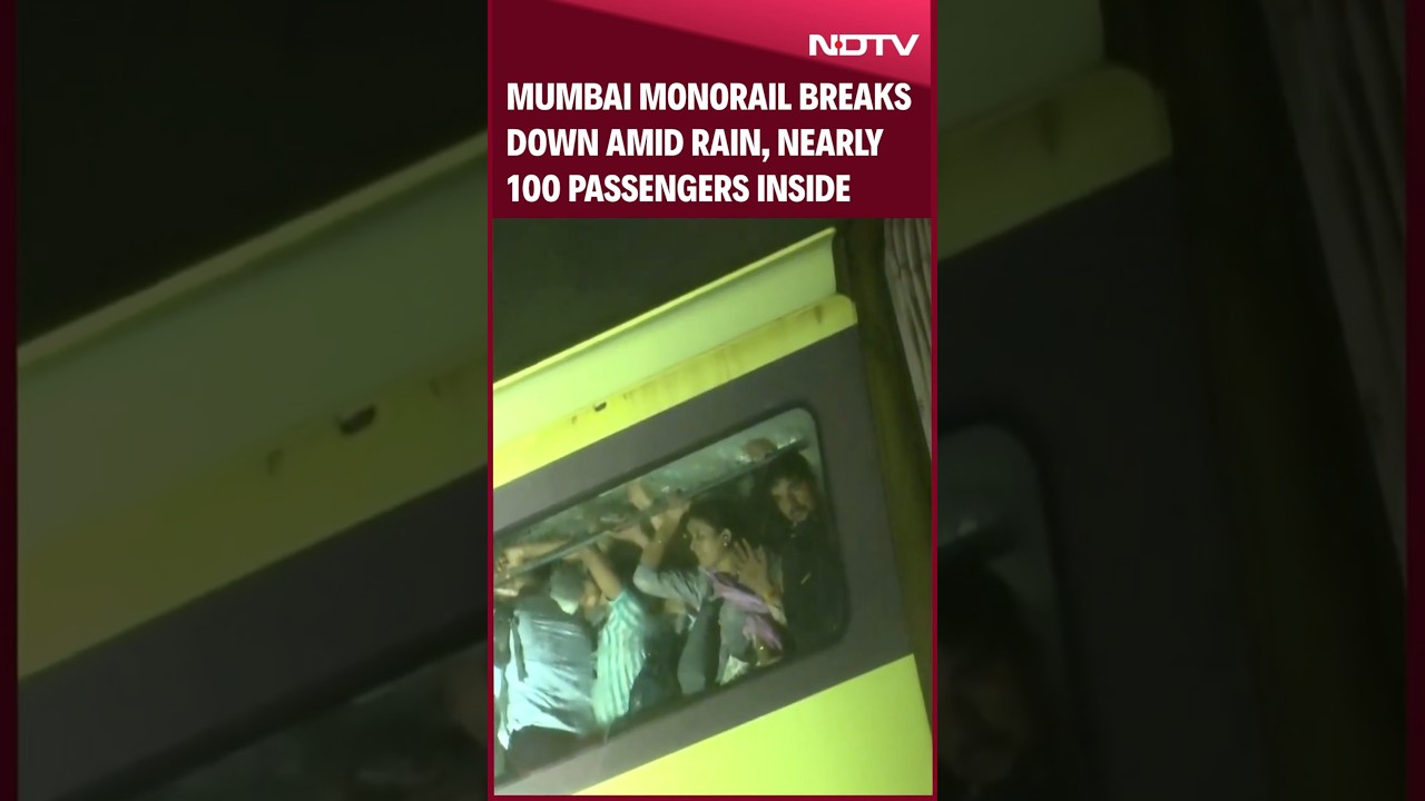 Mumbai Monorail News | Mumbai Monorail Breaks Down Amid Heavy Rain, Nearly 100 Passengers Inside