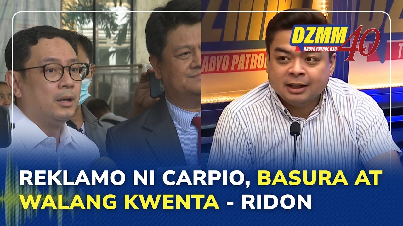 Ridon calls Carpio&rsquo;s bank privacy complaint &lsquo;trash and baseless&rsquo; | (31 July 2026)