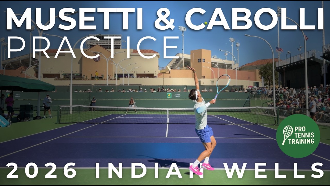 Lorenzo Musetti & Flavio Cobolli Practice Indian Wells 2026 (Court Level)
