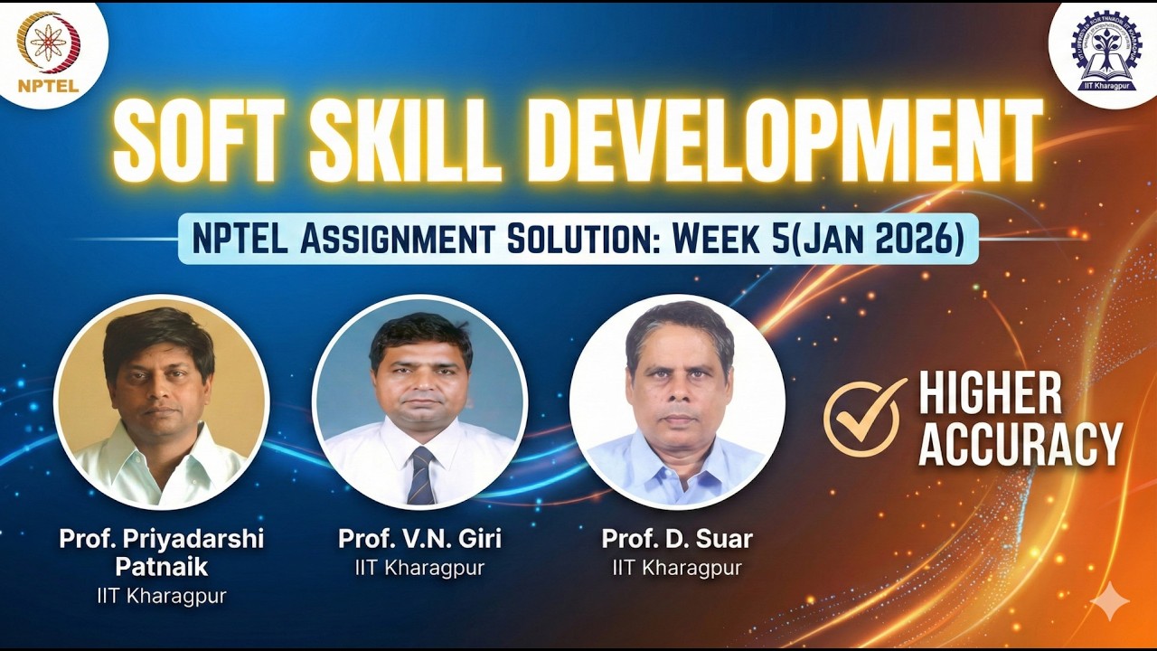 NPTEL Soft Skill Development Week 5 Assignment Solution Jan 2026 | IIT Kharagpur