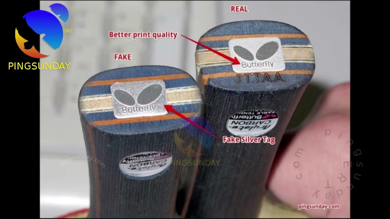 Comparision between fake and real butterfly table tennis products