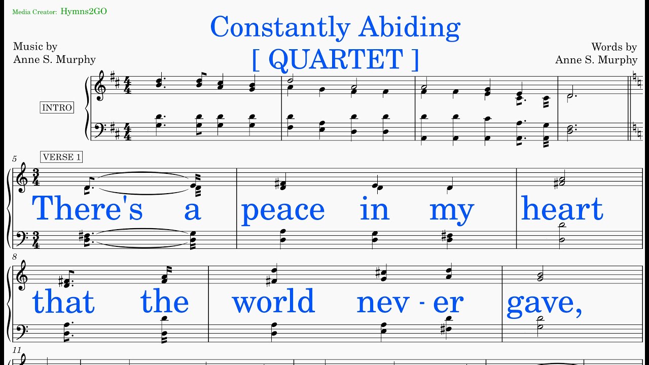 Constantly Abiding (Murphy - Murphy) [v1] Quartet