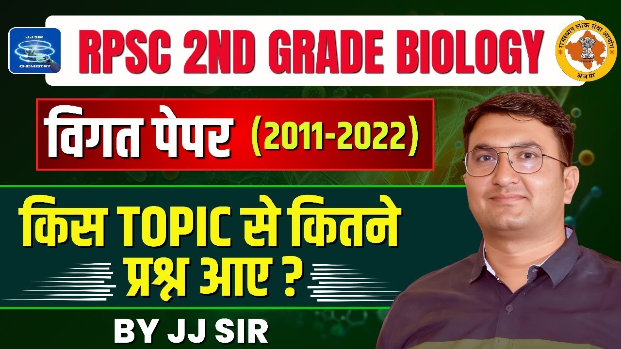 RPSC 2nd Grade Biology Paper में किस TOPIC से कितने प्रश्न आए ? JJ Sir Chemistry