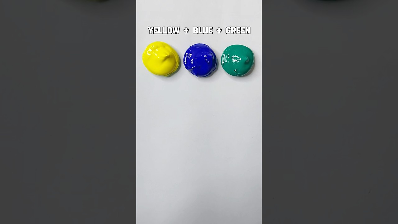 Yellow + Blue + Green = Final Color Will Shock You! 💛💙💚🤯 #satisfying #colormixing #art #shorts