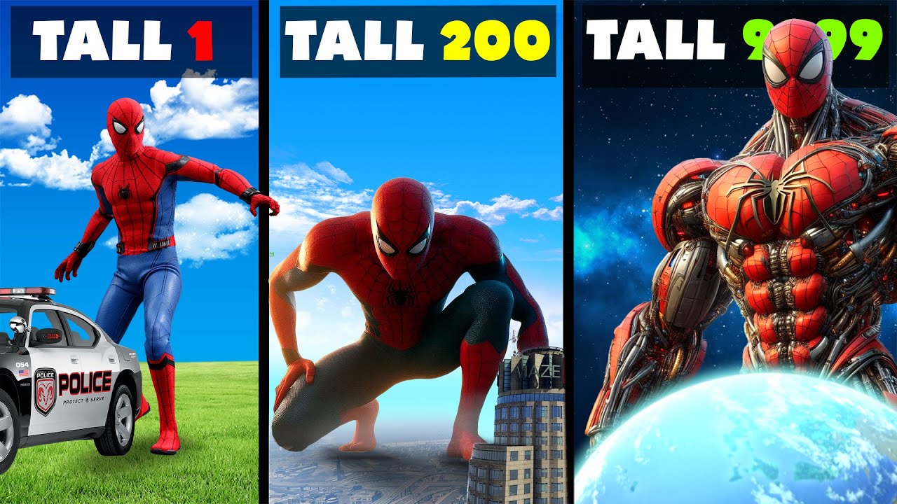 Upgrading SPIDERMAN to Tallest Ever in GTA 5