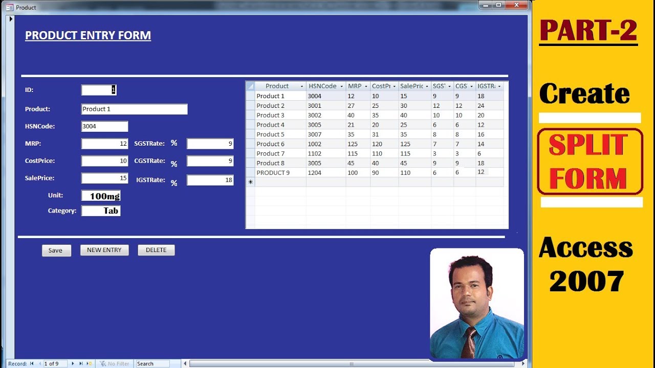 Create Split Form in access 2007- Part 2