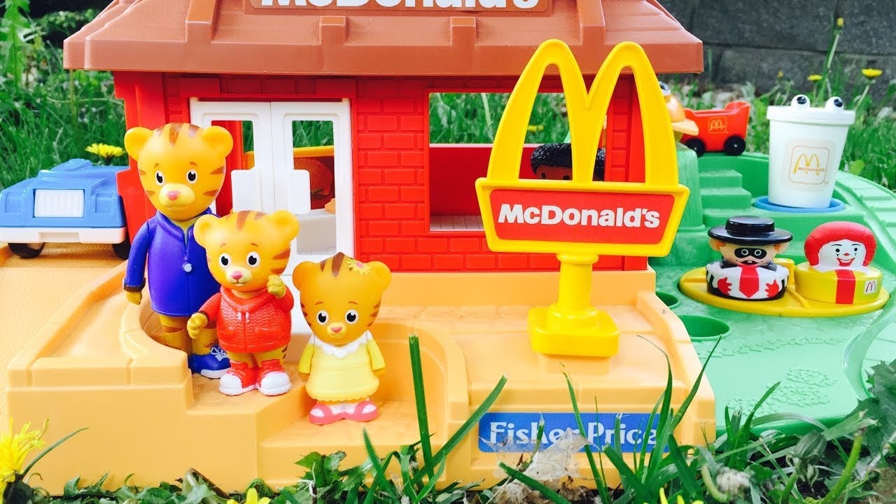 Rare MCDONALD'S Fisher Price Restaurant Play Place with DANIEL Tiger Toys Compilation 