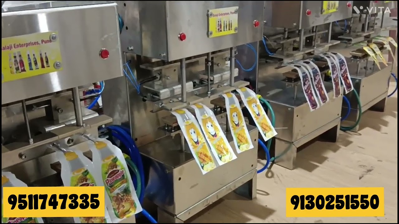 juice pouch packing machine,4 nozzle automatic frooti pouch machine,low cost automatic machine
