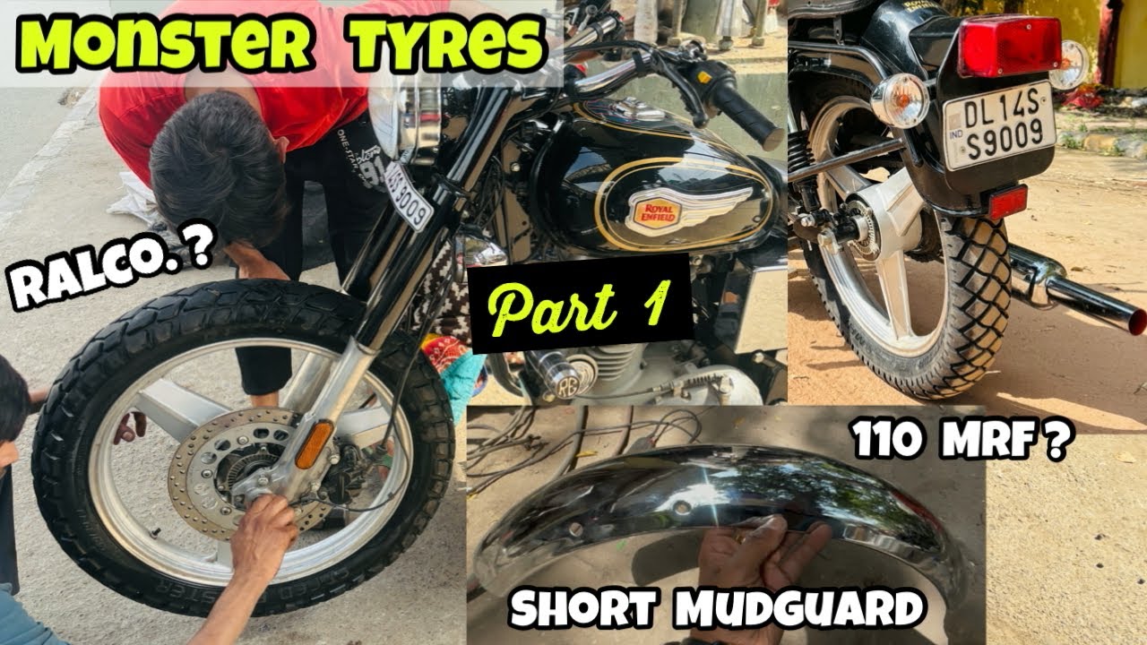 Bullet 350 Mudguard Change ❤️‍🔥| Bullet Standard 350 Tyre Modified | MRF V|S RALCO 🔥