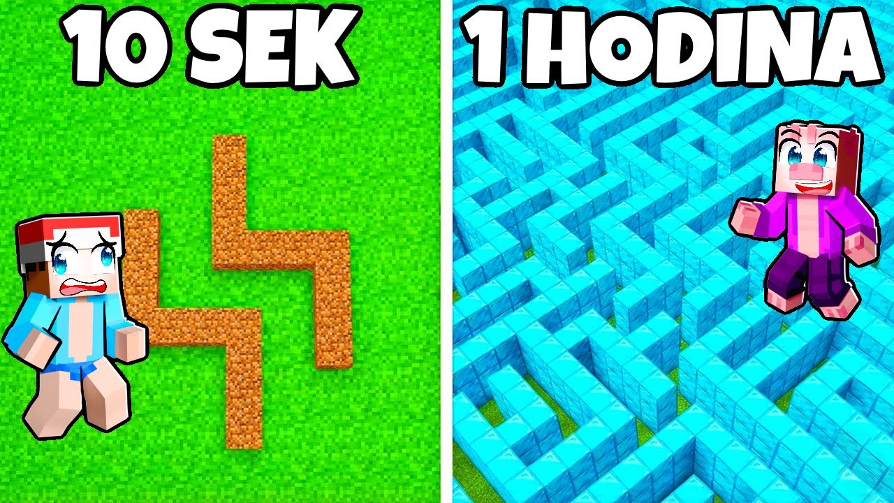10 SEKUND vs 1 HODINA na STAVEBNÍ SOUTĚŽ OBŘÍHO BLUDIŠTĚ v Minecraftu!