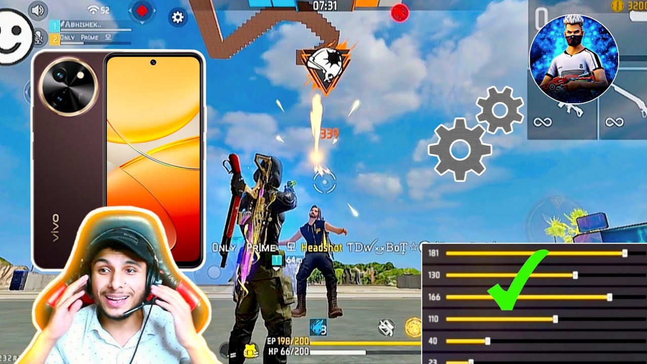 Vivo T3x 5G free fire sensitivity setting ⚙️ | Vivo T3x 5G free fire headshot setting ⚙️