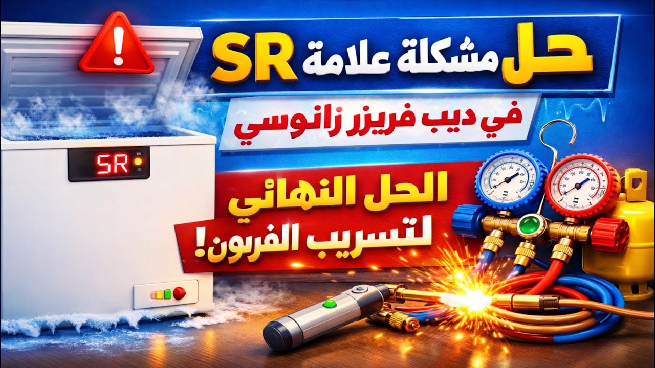حل مشكله ظهور علامه SR في ديب فريزر زانوسي 😱الحل النهائي لمشكله تسريب الفريون في ديب فريزر زانوسي 🤔 