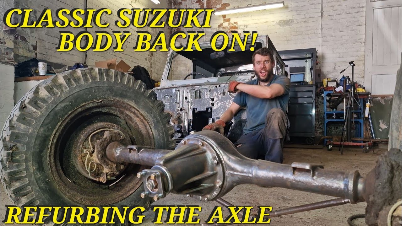 The Body Is Back On Our Classic Suzuki & Refurbing The Front Axle!