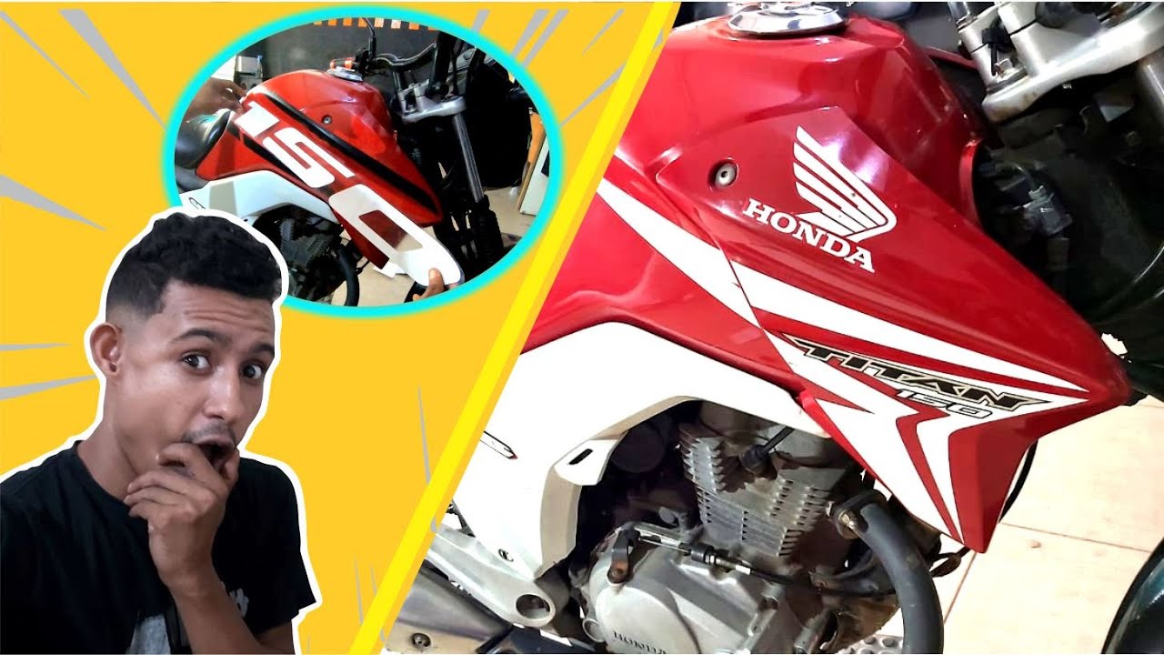 MUDAMOS TODOS OS ADESIVOS DA TITAN 150 2015 LEVANTOU A MORAL