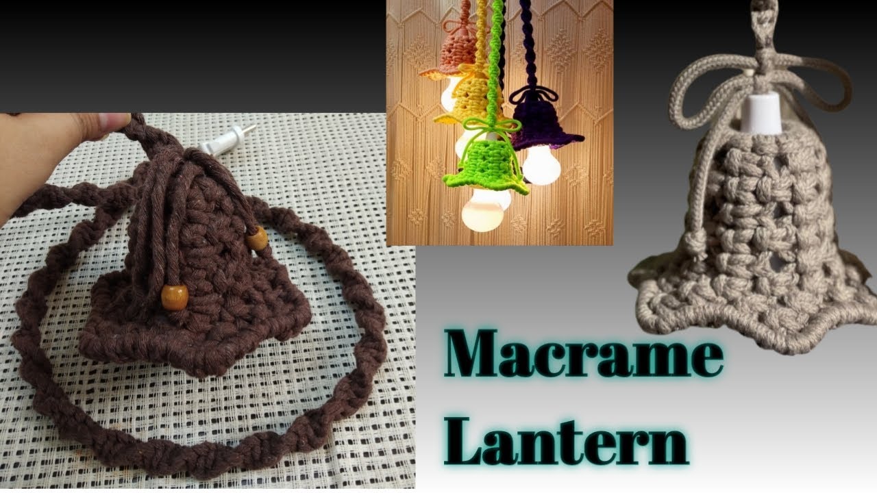 Macrame Hanging Light Pendant Tutorial | Macrame Lantern Pattern | Macrame Hanging Light