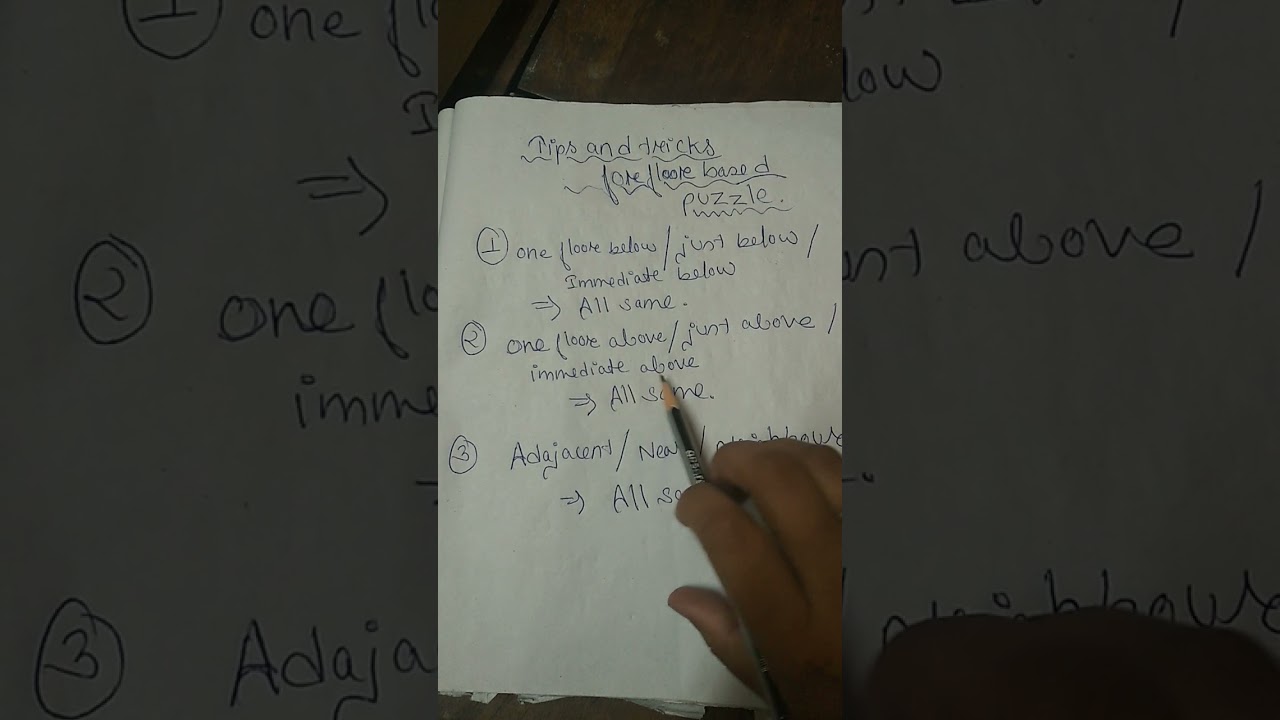 Tips and tricks  for floor based puzzle!! sbi po 2021#shorts.