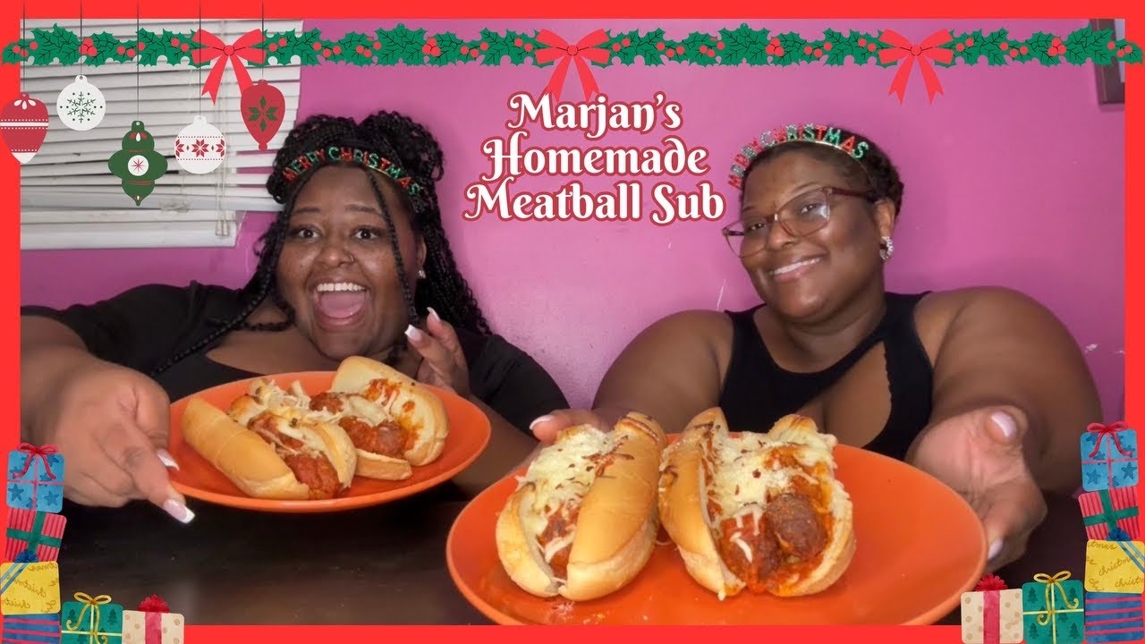 VLOGMAS 🎄6: COOK WITH US: MARJÁN’S MEATBALL SUBS MUKBANG | DelexisEats