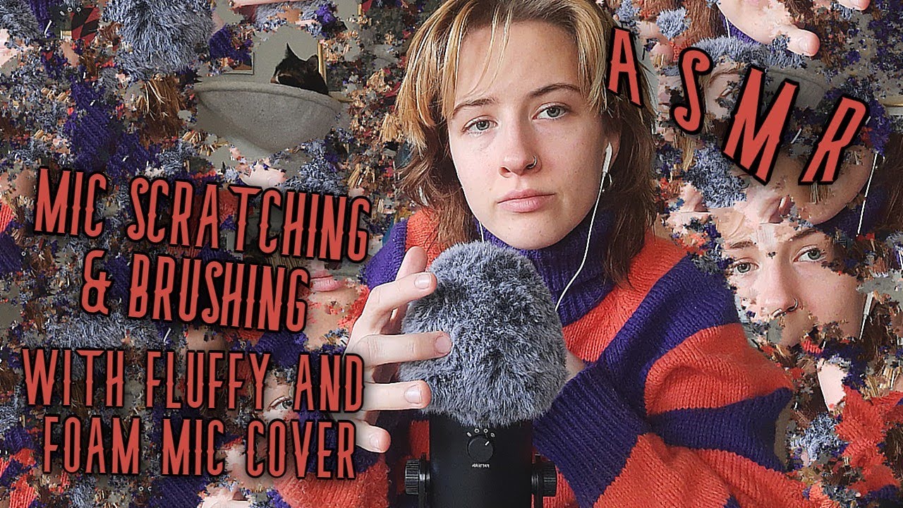 🥱ASMR😴 FAST AND SLOW MIC SCRATCHING AND BRUSHING WITH FLUFFY AND FOAM MIC COVER