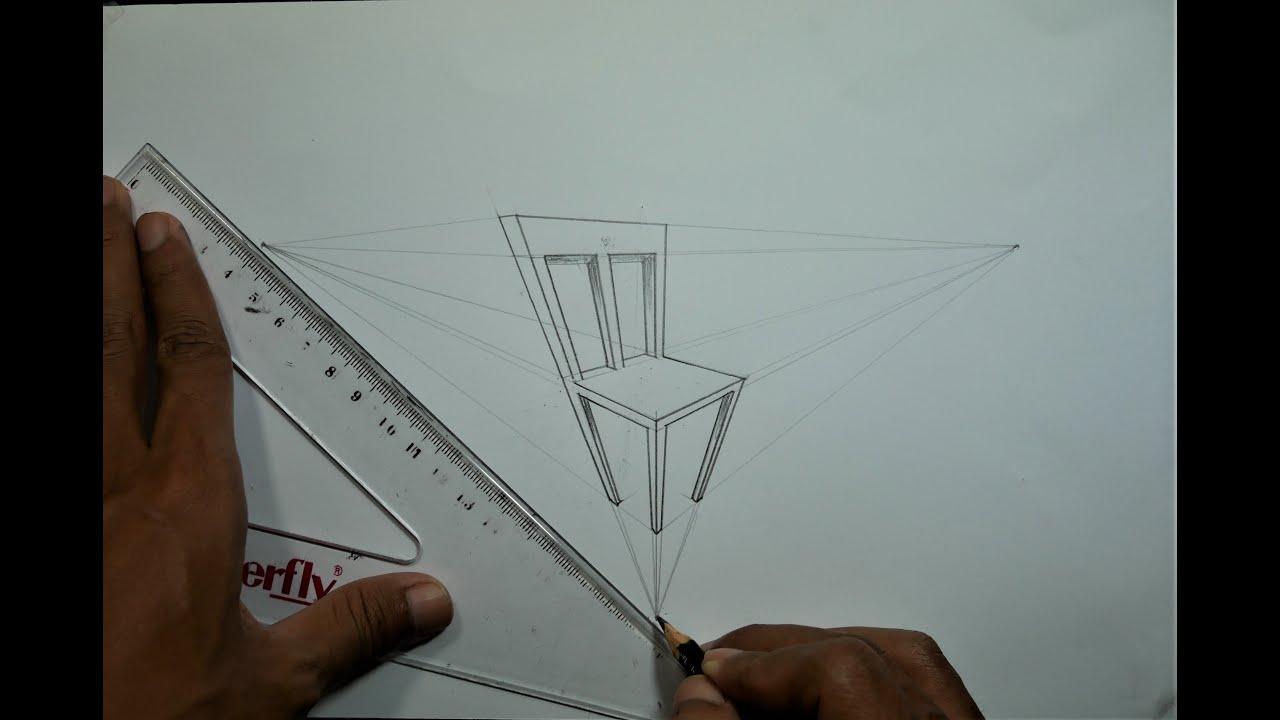 How To Draw Chair in 3 Point Perspective