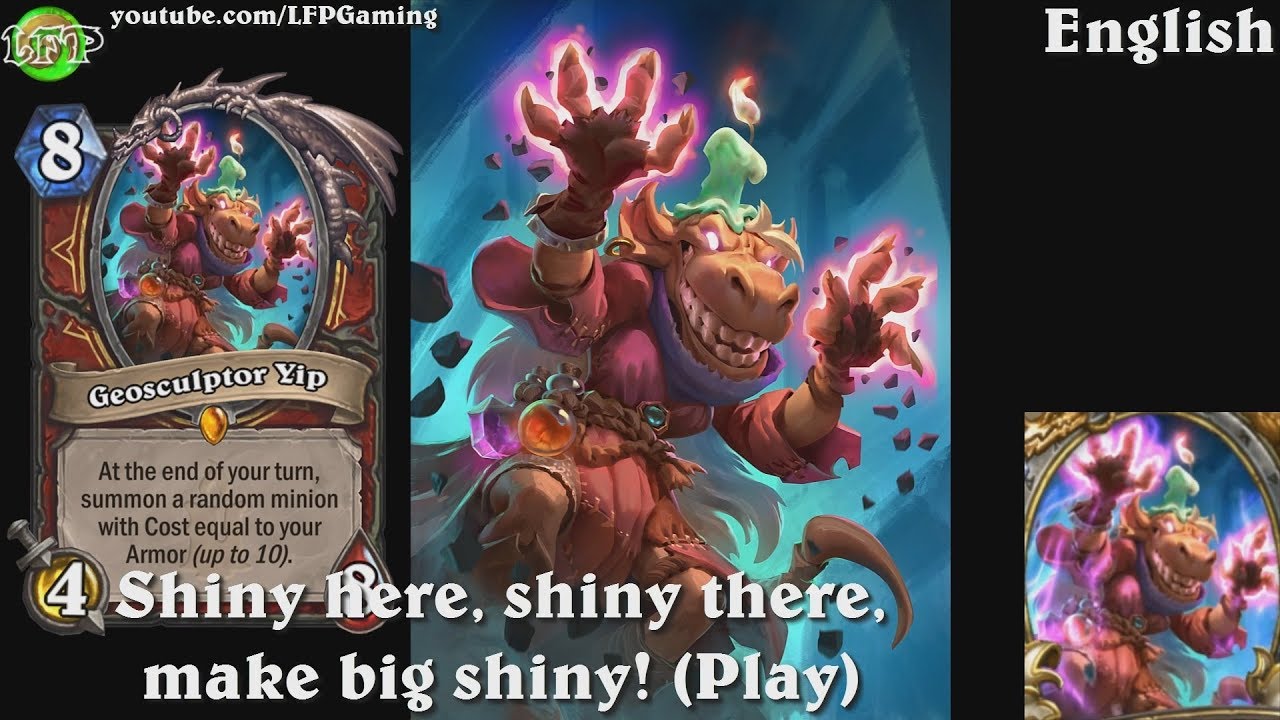 Hearthstone: Geosculptor Yip card sounds in 14 languages -Legendary -Kobolds & Catacombs
