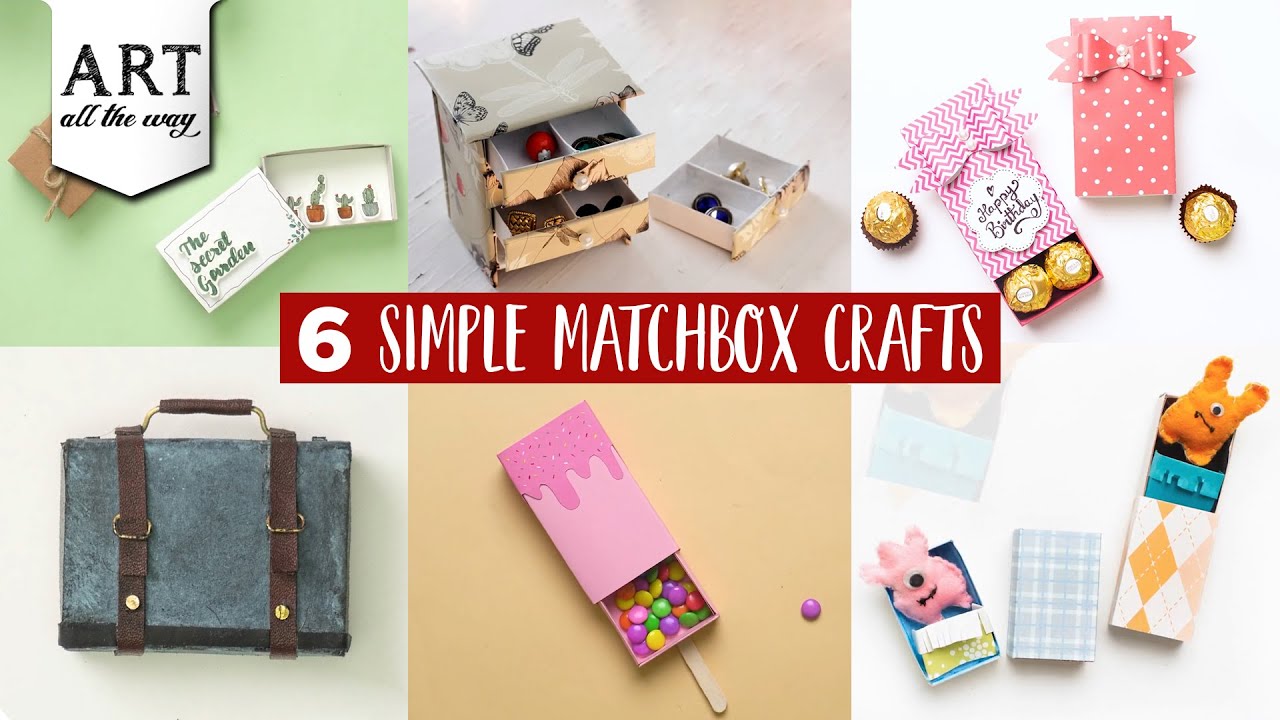 6 Simple Matchbox crafts | Best of waste crafts | Home Decor ideas | DIY Gift Box | Chocolate box