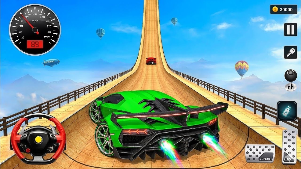 Ramp Red Car Racing Flyover 3D Gameplay _ Android || Ramp Car Stunts Racing Video Car Simulator Game