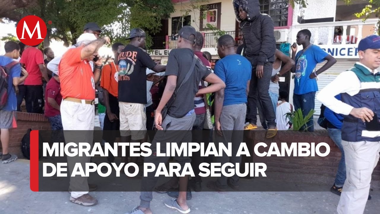 Migrantes realizan tequio en Oaxaca para avanzar a la CdMx