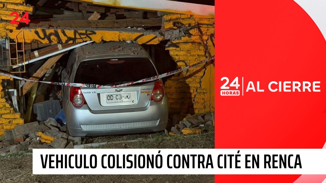Vehículo colisiona contra cité en Renca: se registra una persona lesionada