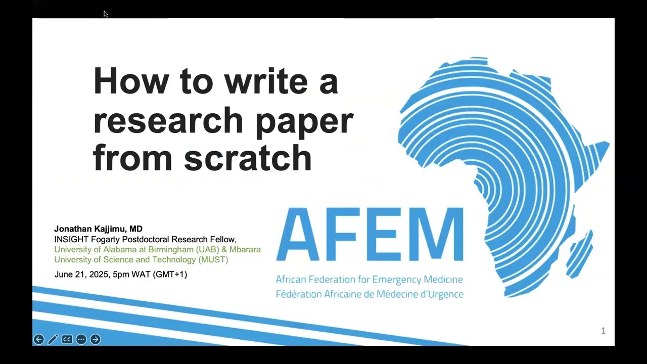 Writing a research paper from scratch with Dr. Jonathan Kajjimu