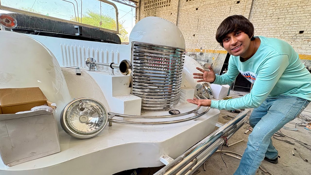 White Vintage Car 🚘 Ki Front Steel Design Complete 😂