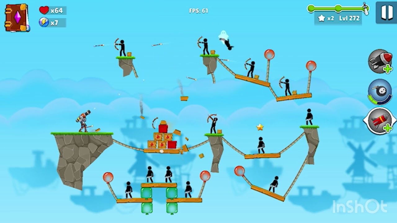 Bomb stick. Bazuka game. level 271-275