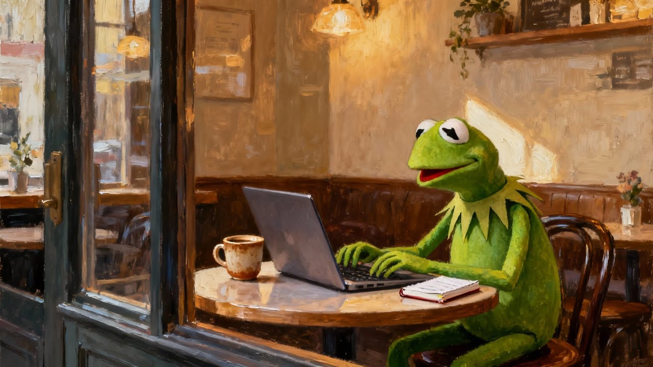 Kermit in a Cozy Coffee Shop ☕🐸 – Relaxing Lofi for Study, Work & Focus 📚✨ | Chill Background Music