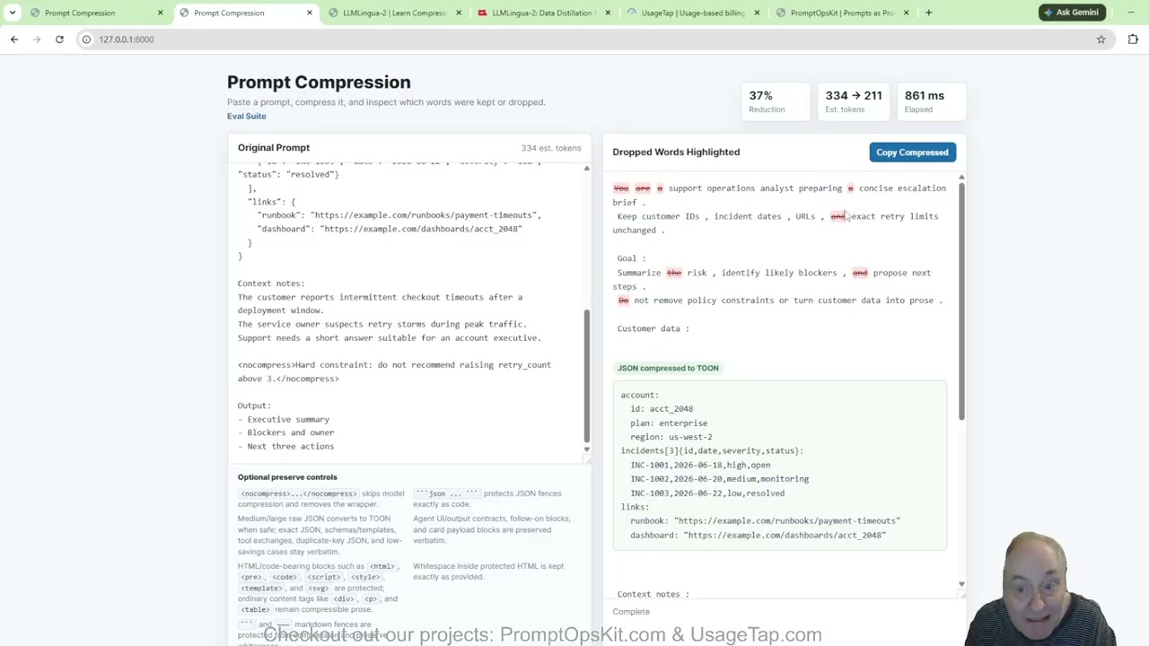 Prompt Compression Feature Intro - Build in Public